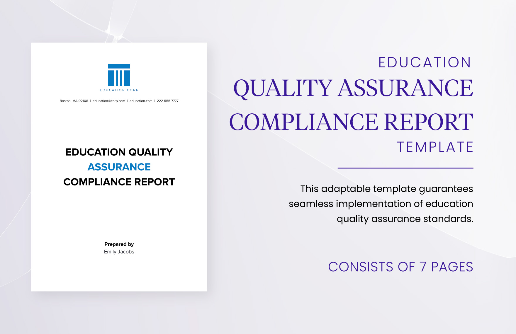 Education Quality Assurance Compliance Report Template