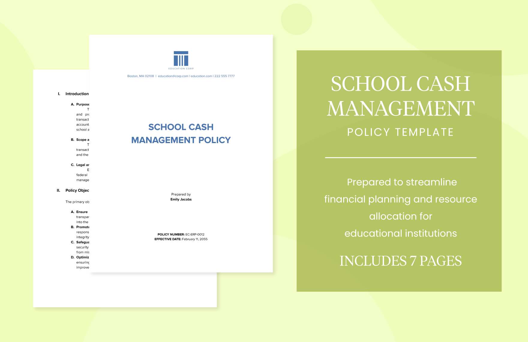 School Cash Management Policy Template in Word, PDF, Google Docs - Download | Template.net