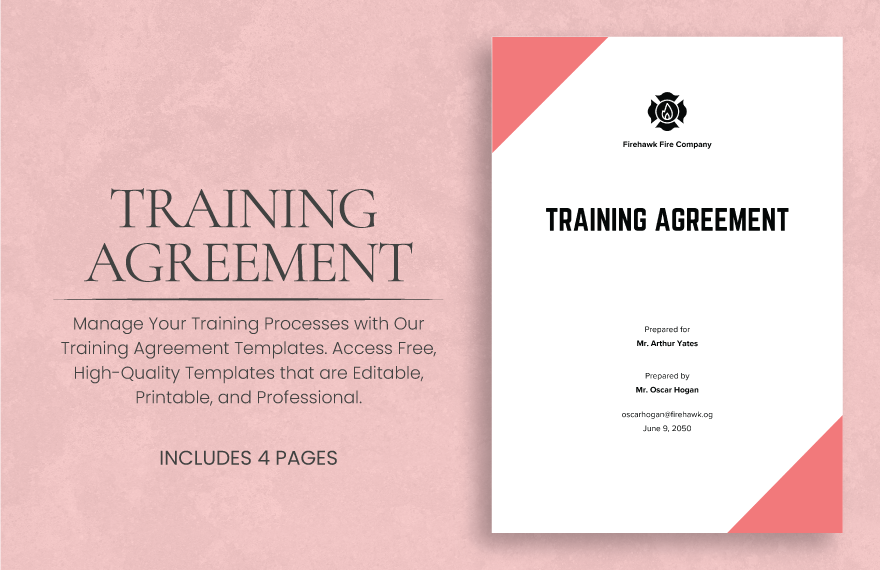 Training Agreement Template in Pages, Word, Google Docs - Download | Template.net