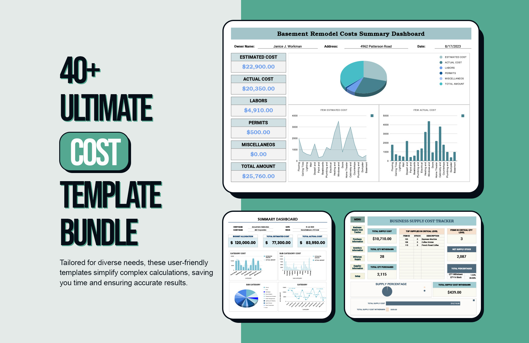 40+ Ultimate Cost Template Bundle