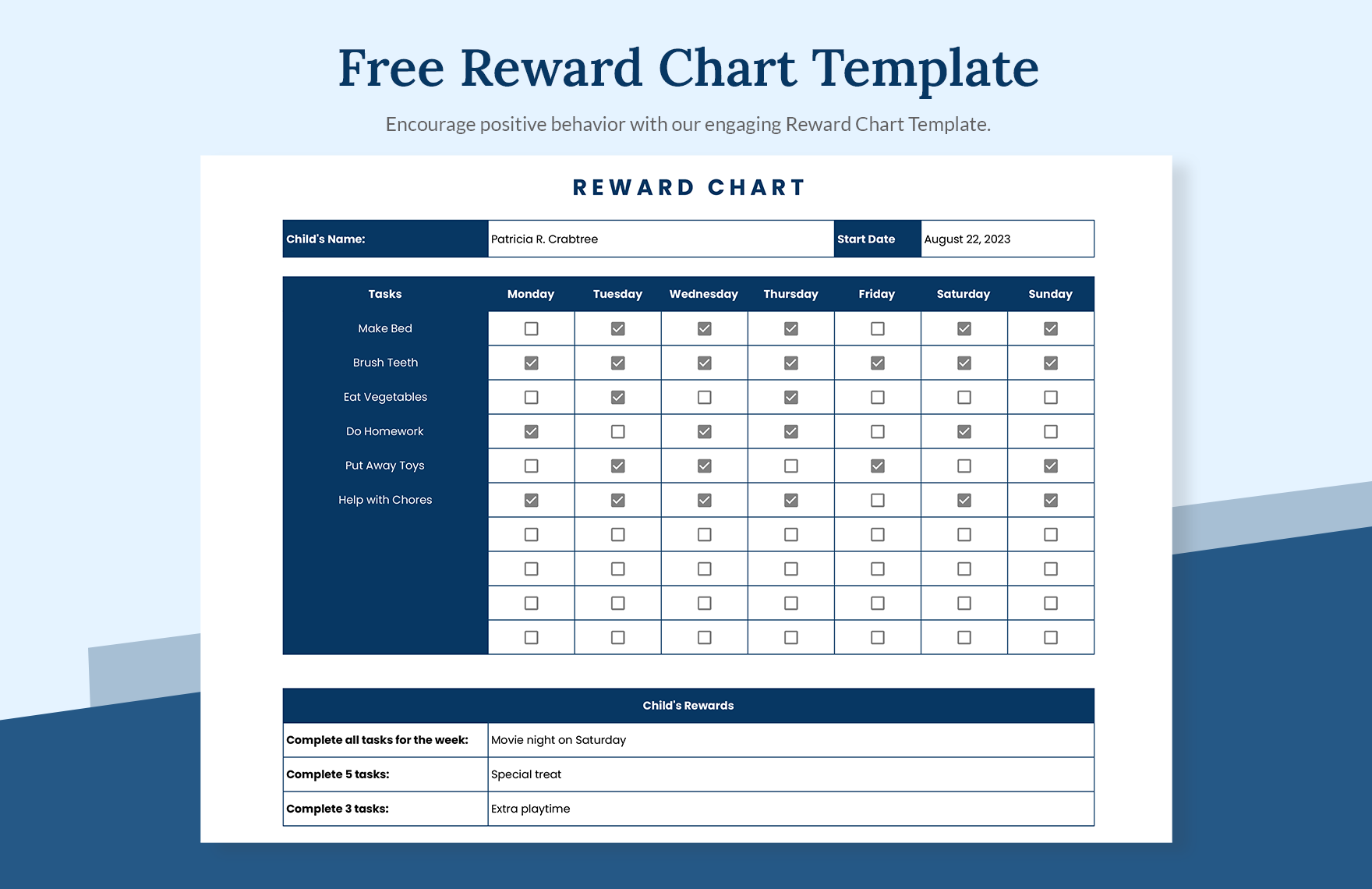 Reward Chart Template