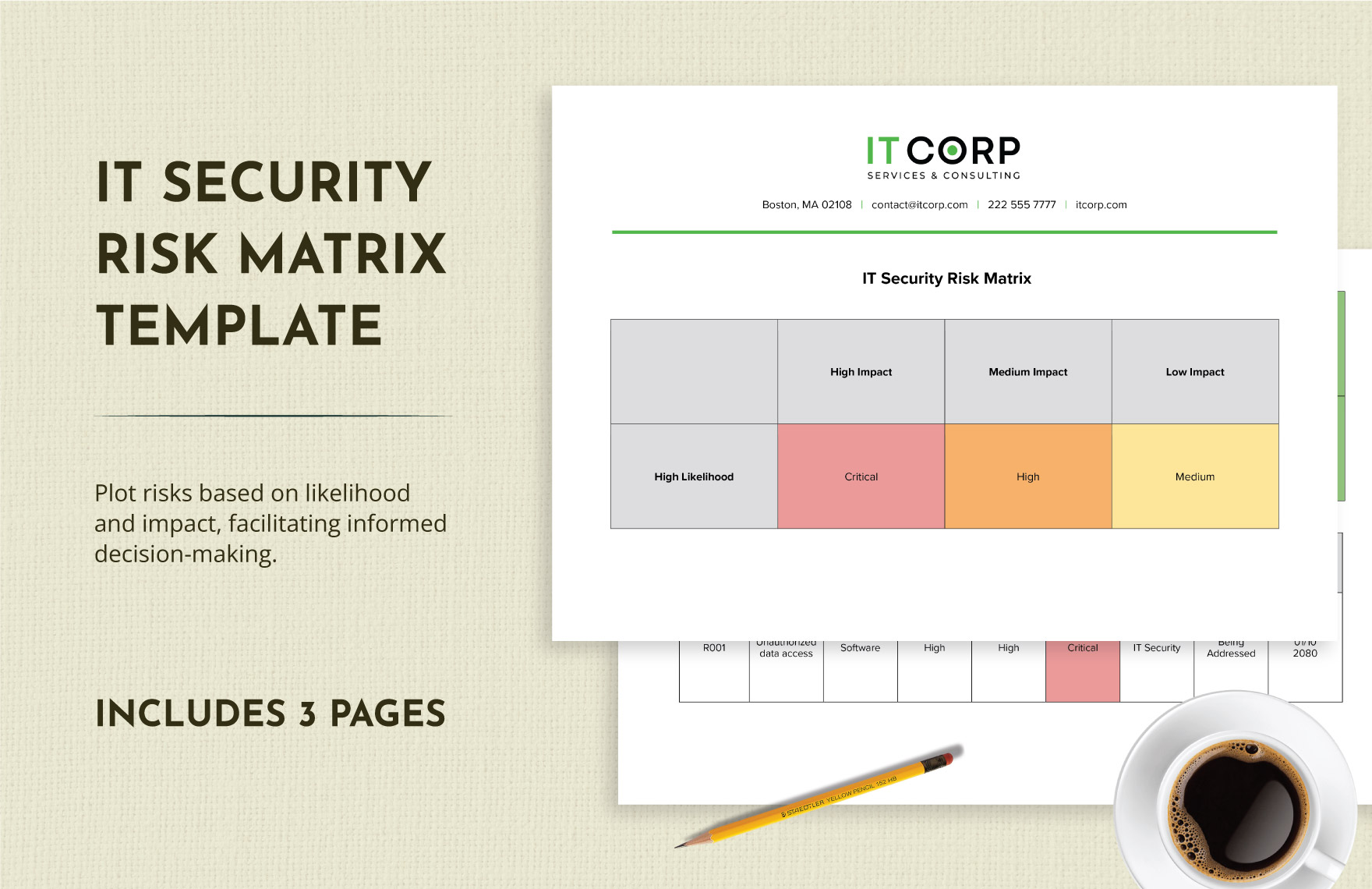 IT Security Risk Matrix Template