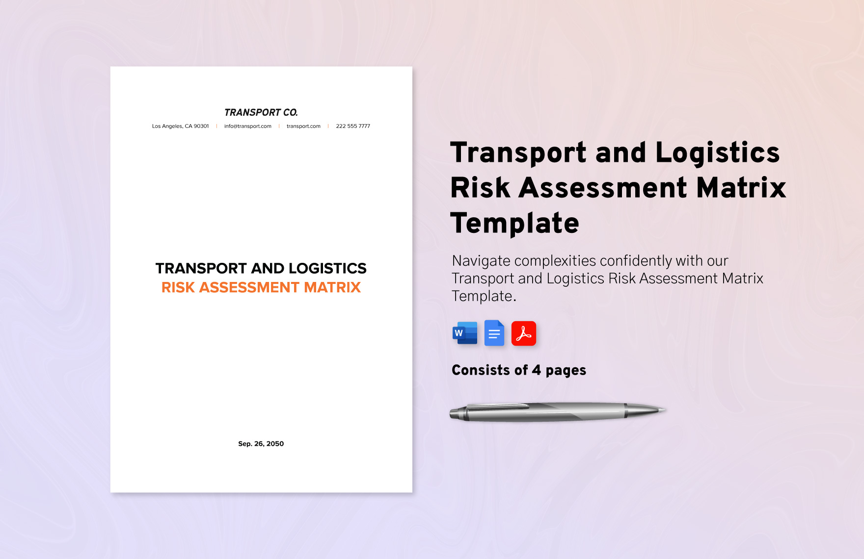 Transport and Logistics Risk Assessment Matrix Template