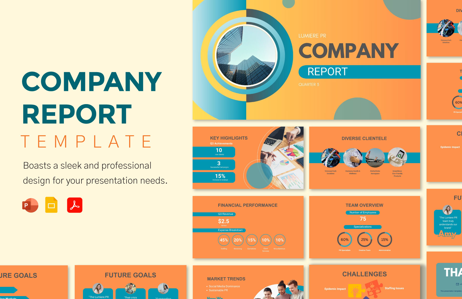 Company Report Template in PDF, PowerPoint, Google Slides - Download | Template.net