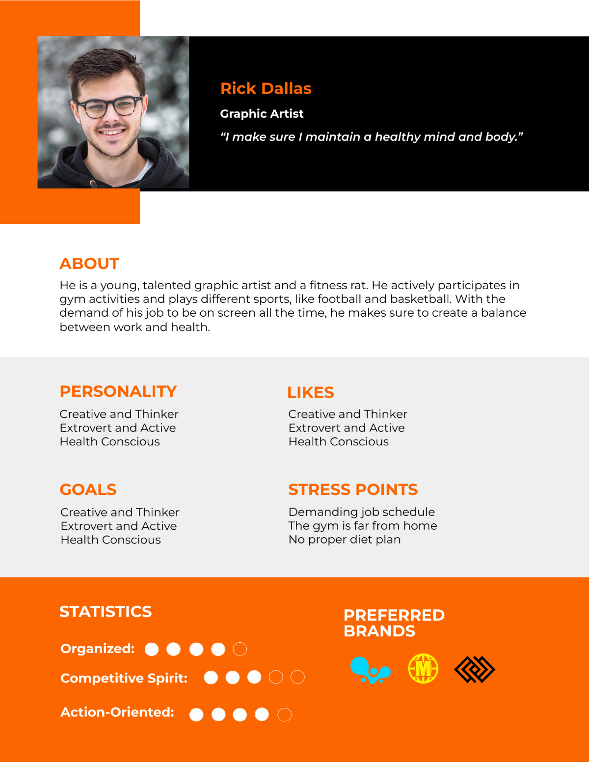 Fitness Enthusiast Customer Persona Template - Edit Online & Download