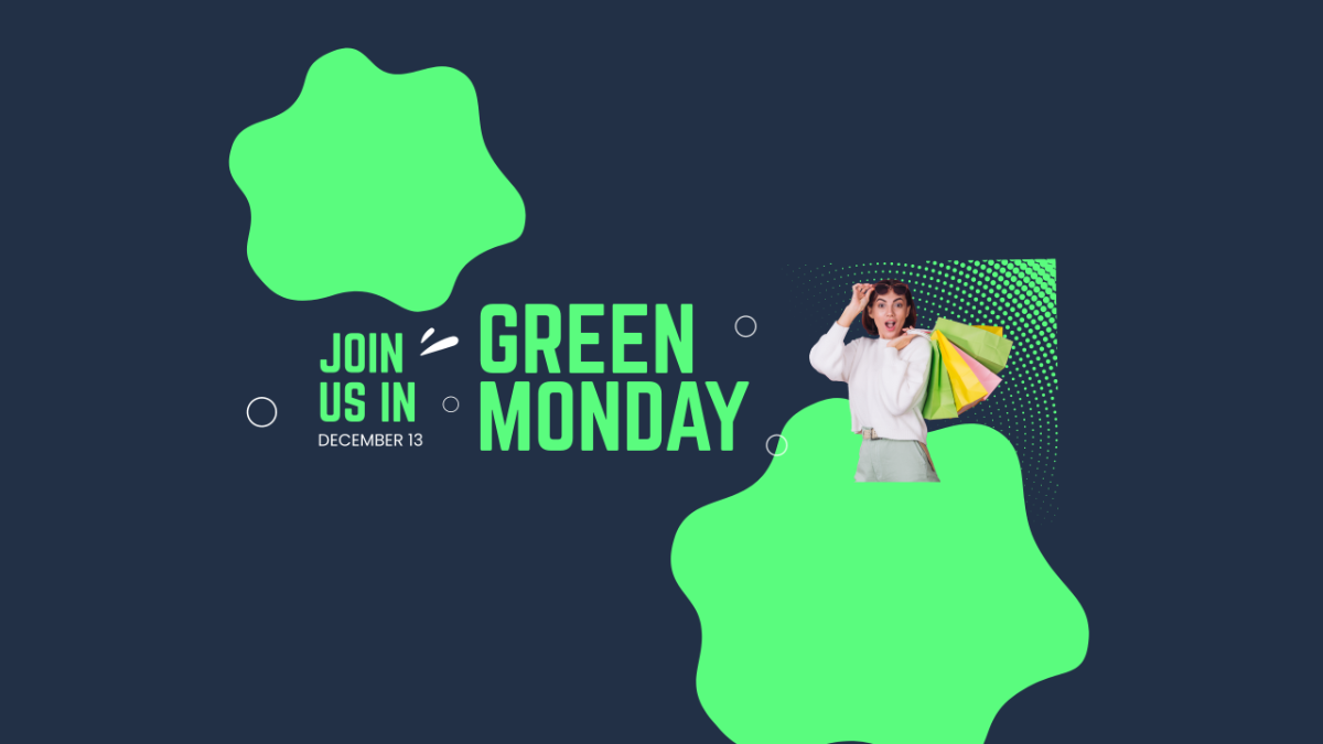 Green Monday Promotion YouTube Banner Template - Edit Online & Download