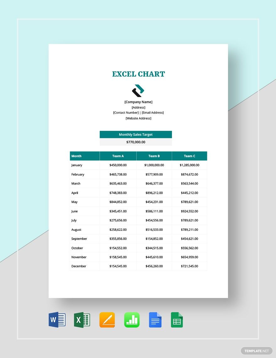 Sample Excel Chart Template