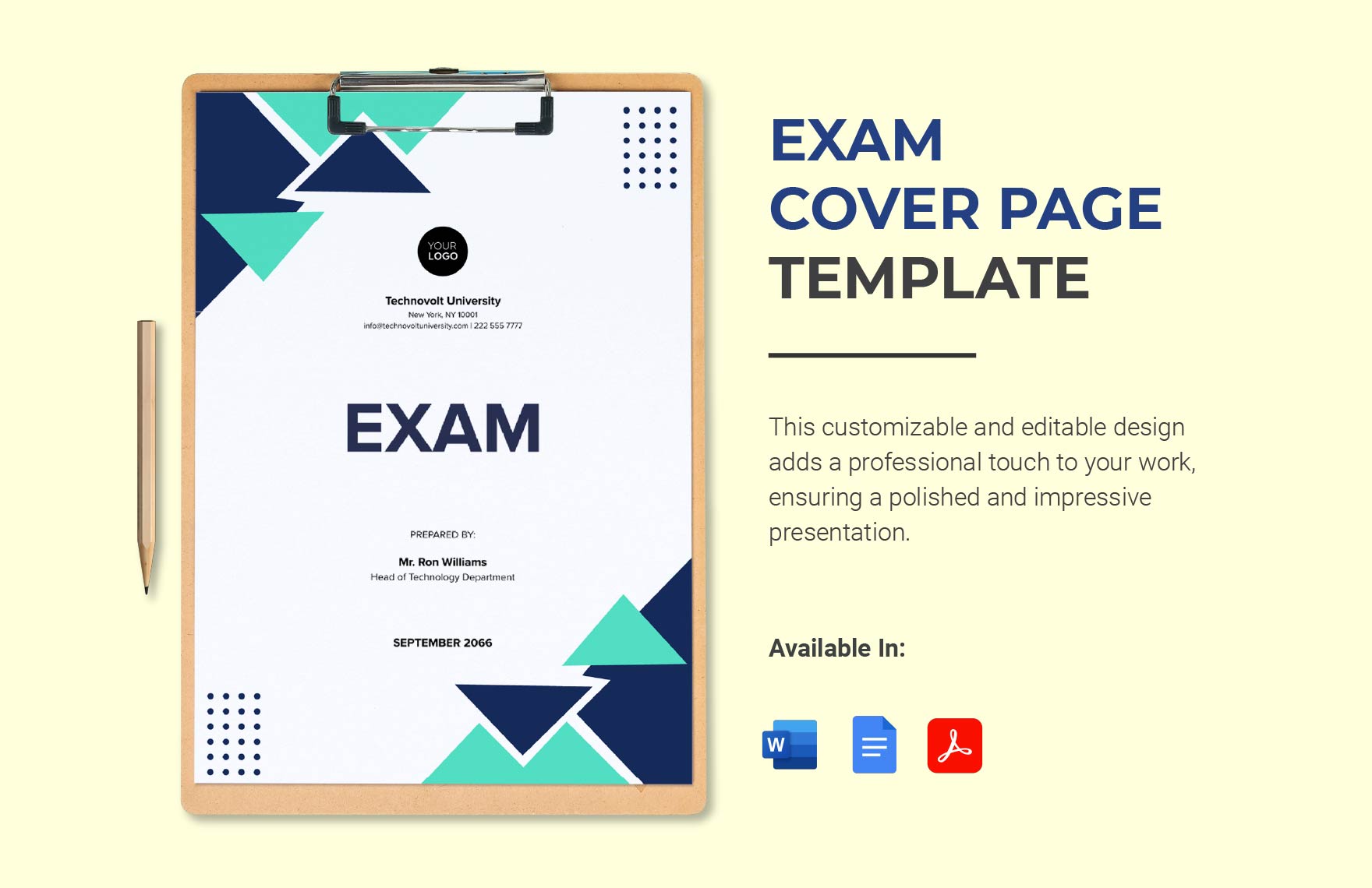 Exam Cover Page Template in Word, PDF, Google Docs - Download | Template.net