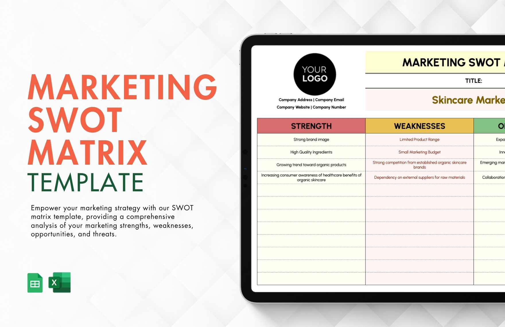 Marketing SWOT Matrix Template