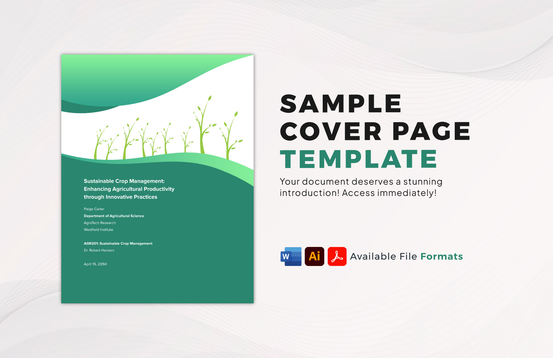 Sample Cover Page Template in PDF, Word, Google Docs - Download | Template.net