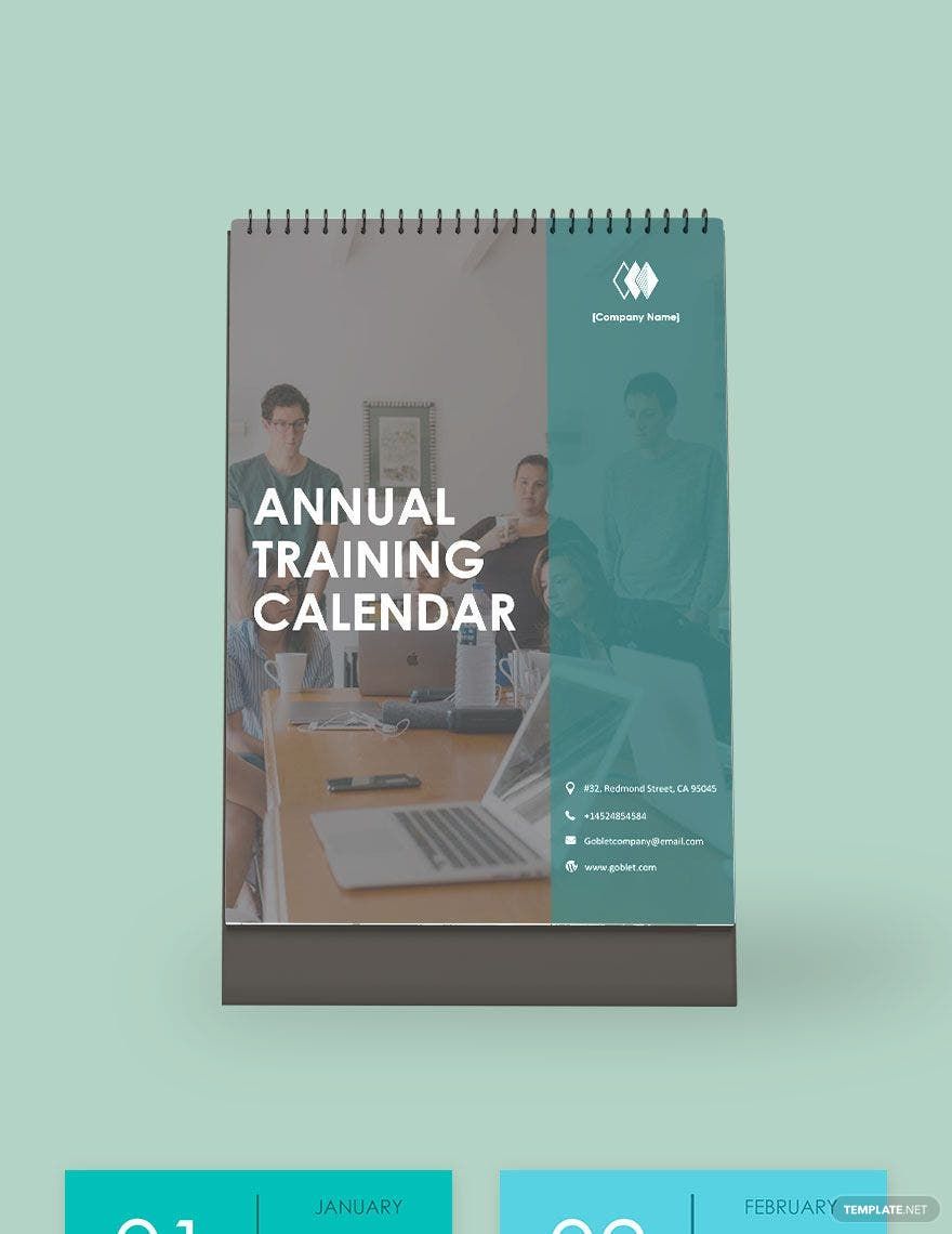 Annual Training Desk Calendar Template in Pages, Word, Google Docs - Download | Template.net