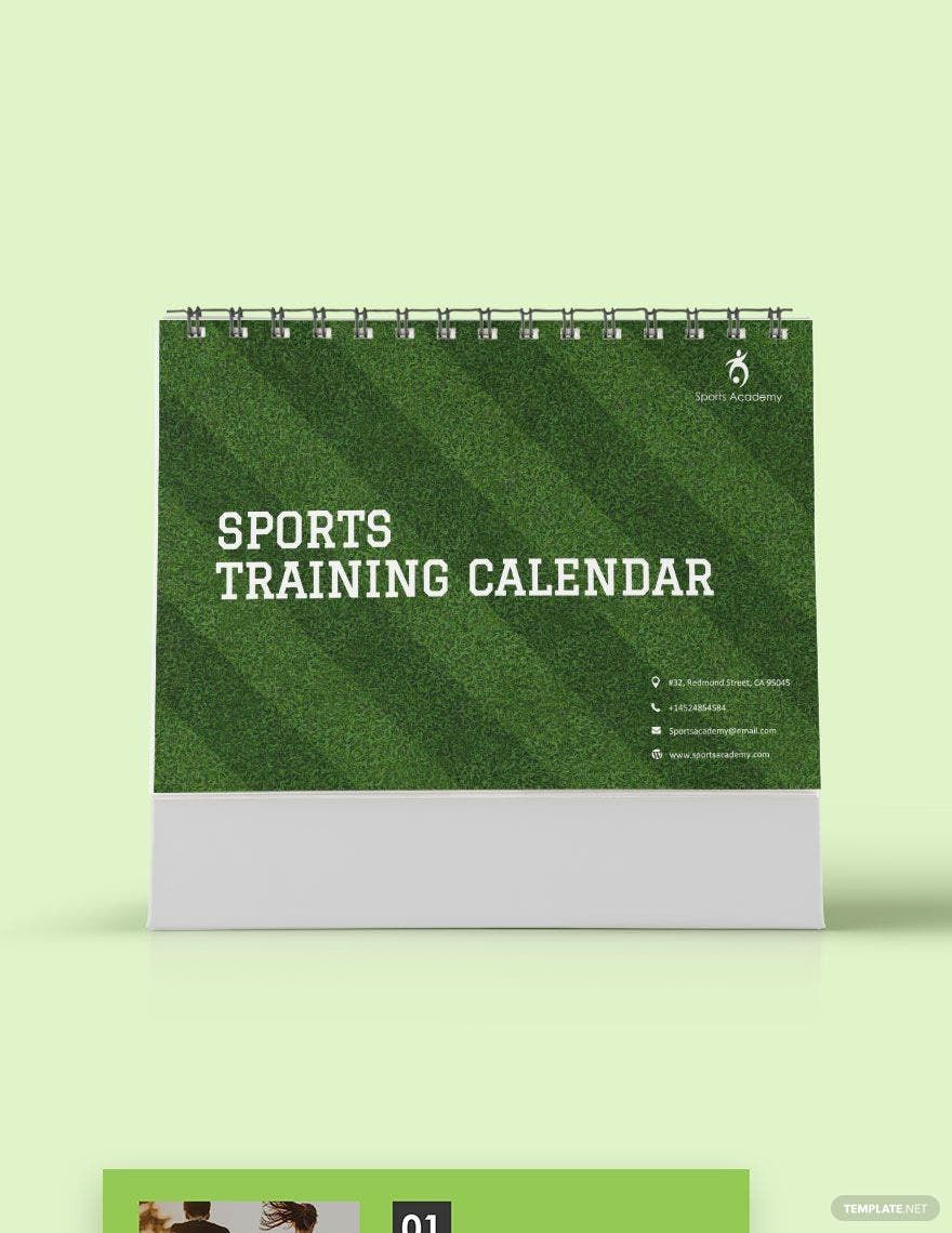 Sports Training Desk Calendar Template in Word, Pages, Google Docs - Download | Template.net