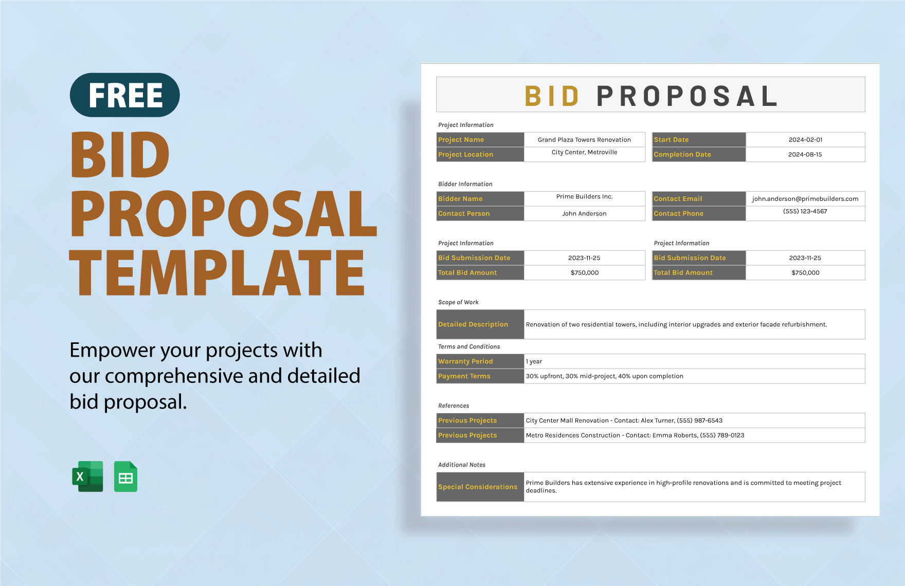 Bid Proposal Template