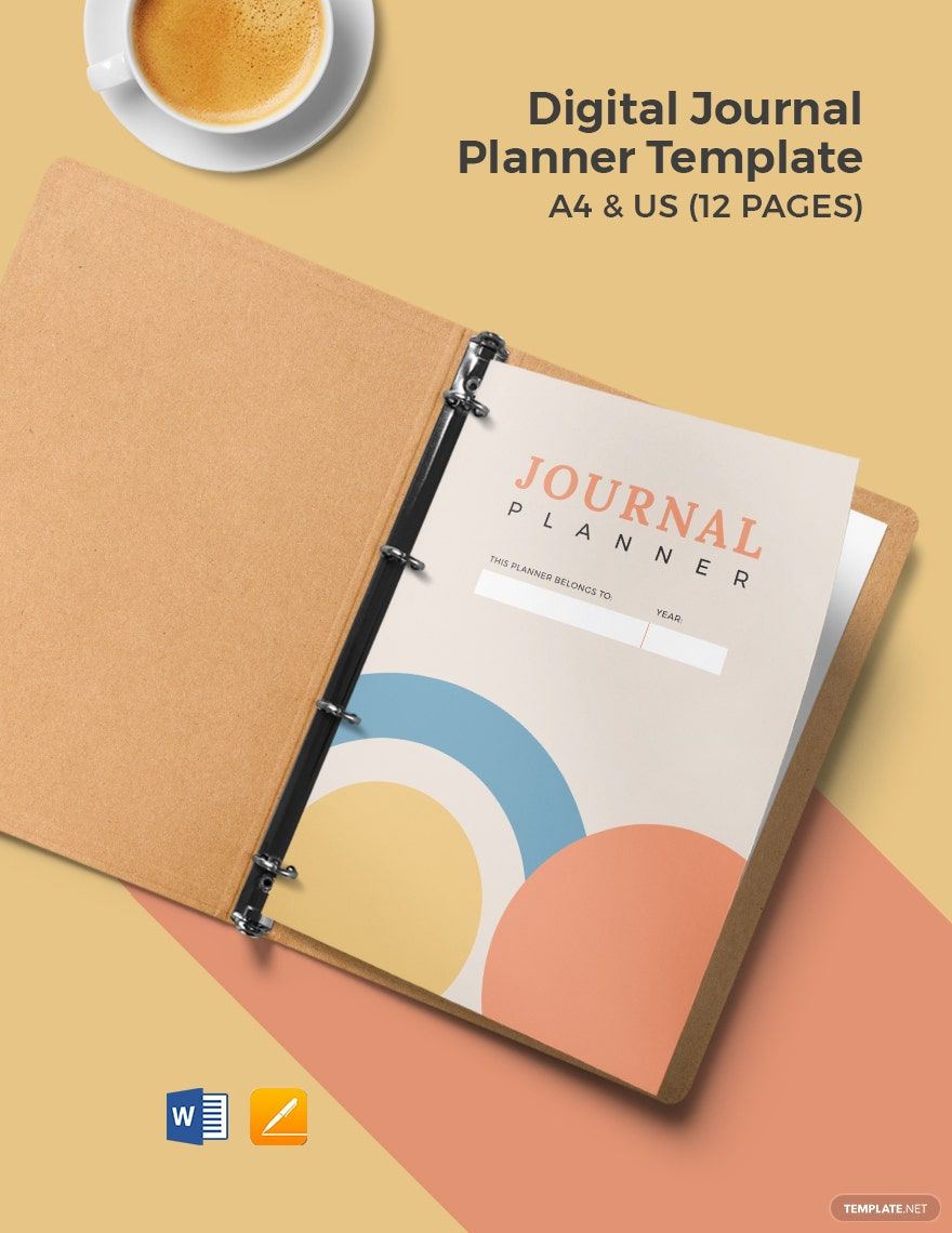 Digital Journal Planner Template in Pages, Word, Google Docs, PDF - Download | Template.net