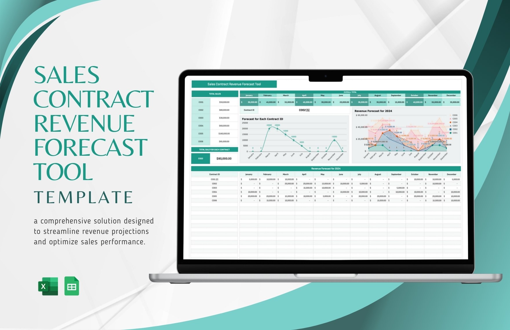 Sales Contract Revenue Forecast Tool Template