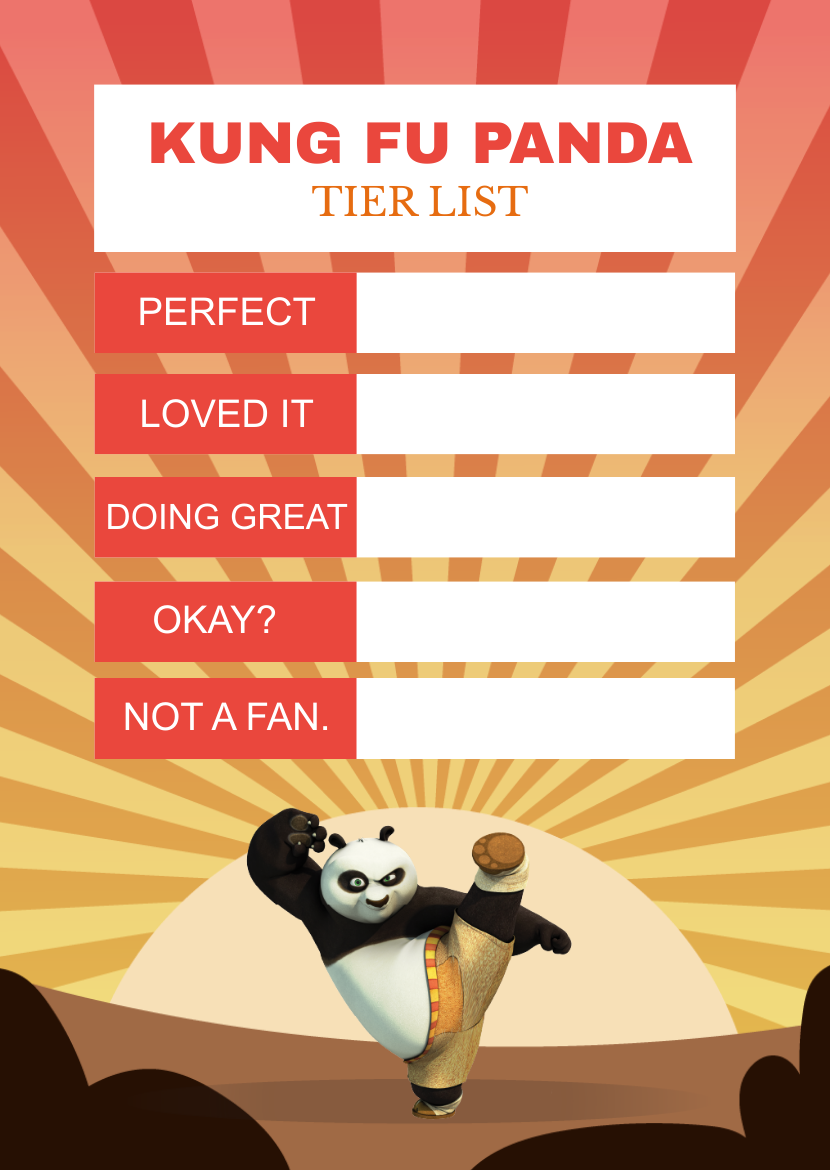 Kung Fu Panda Tier List Template - Edit Online & Download