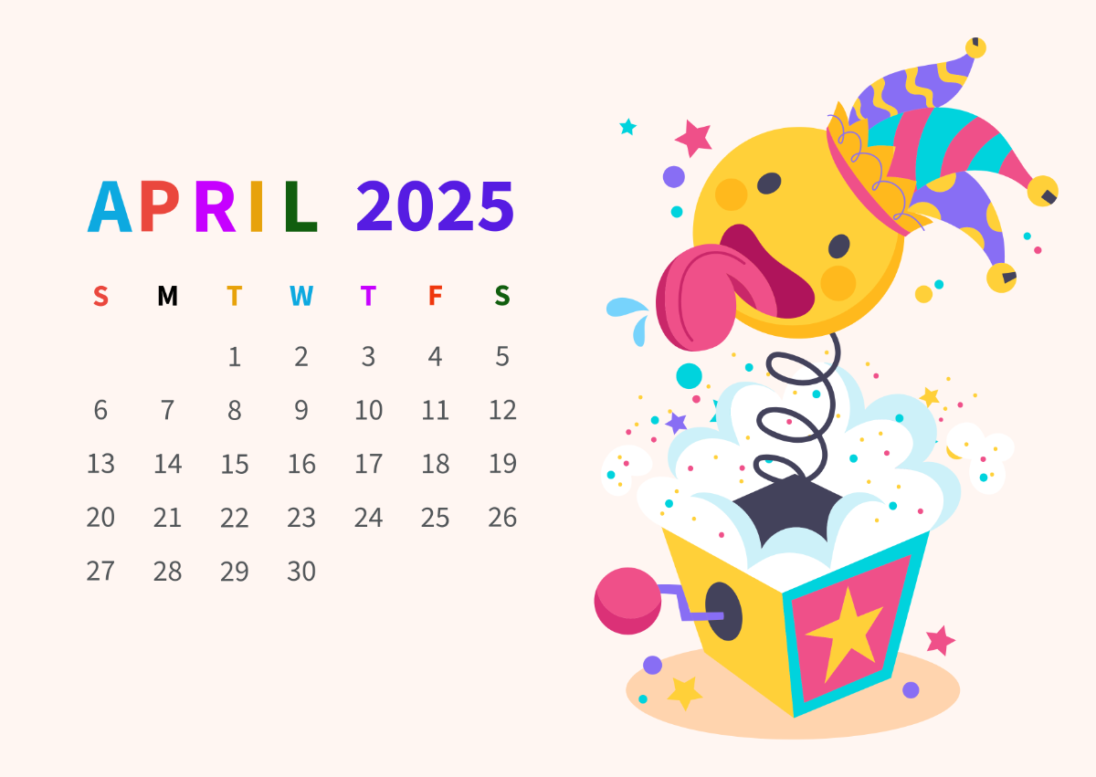 April 2025 Calendar Template - Edit Online & Download