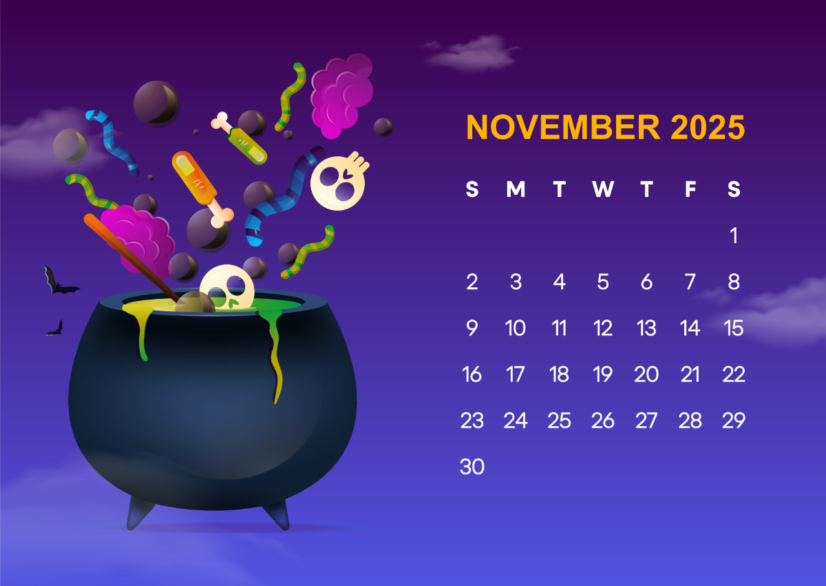 November 2025 Calendar Template - Edit Online & Download