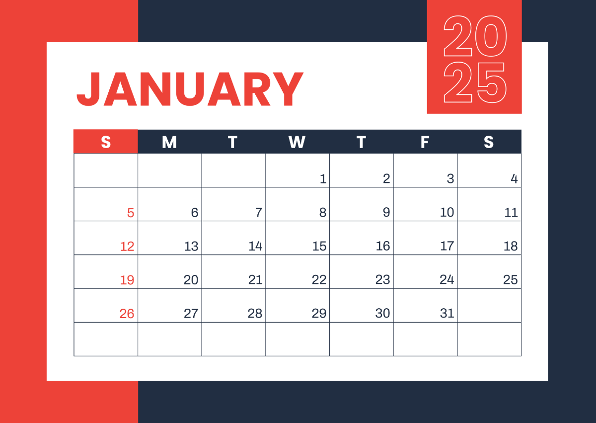 2025 Wall Calendar Template - Edit Online & Download