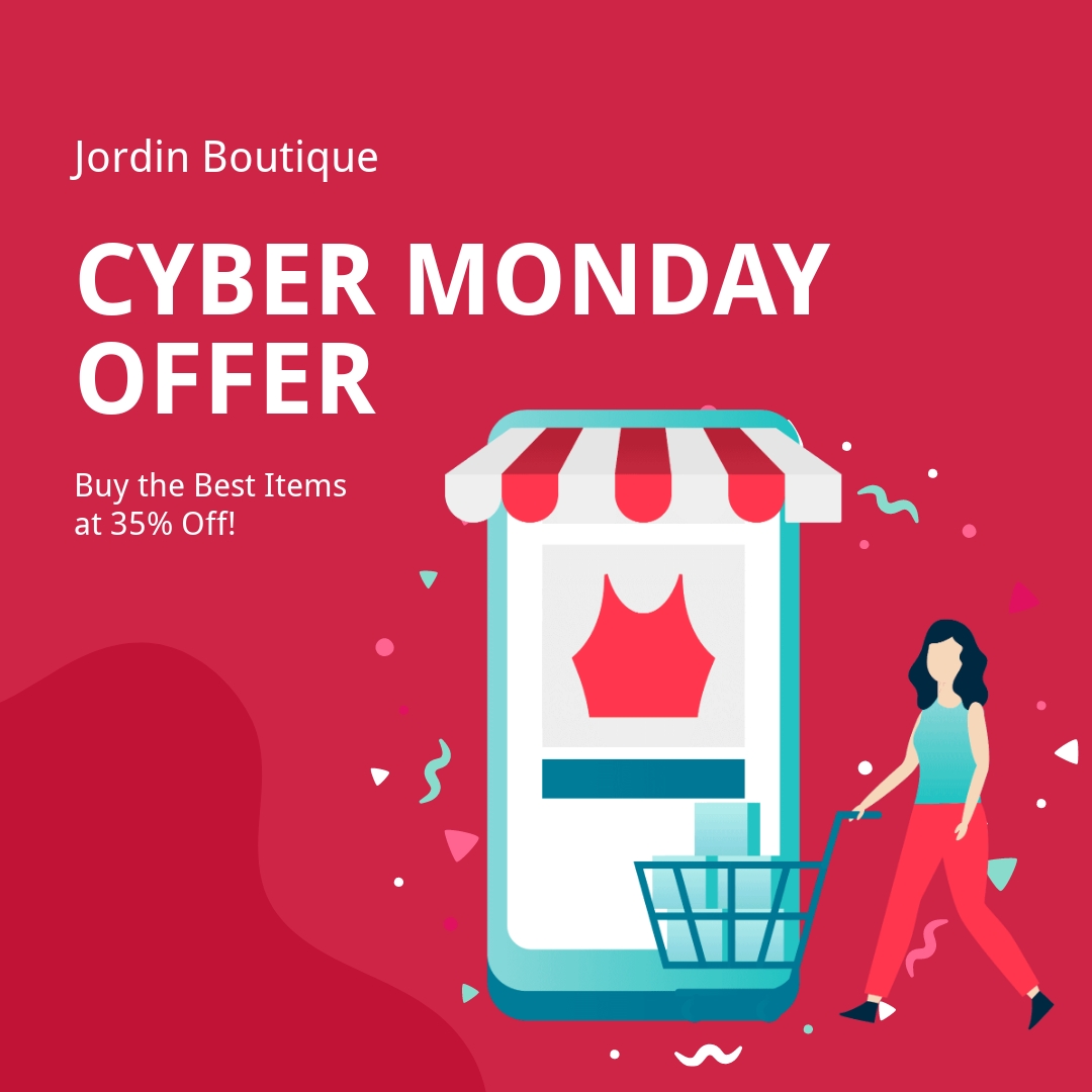 Animated Cyber Monday Instagram Post Template - Edit Online & Download