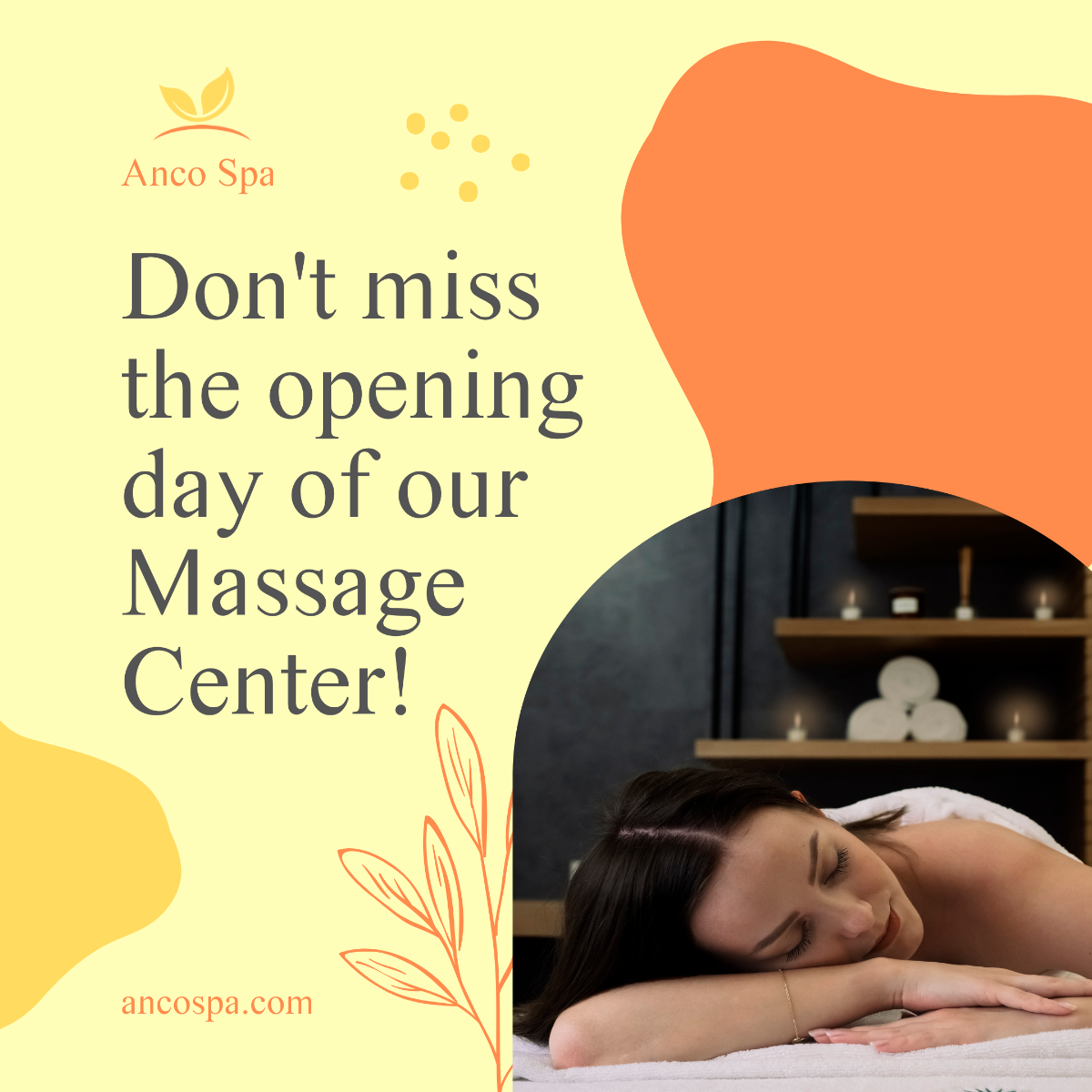 Animated Massage Center Opening Post, Instagram, Facebook Template - Edit Online & Download