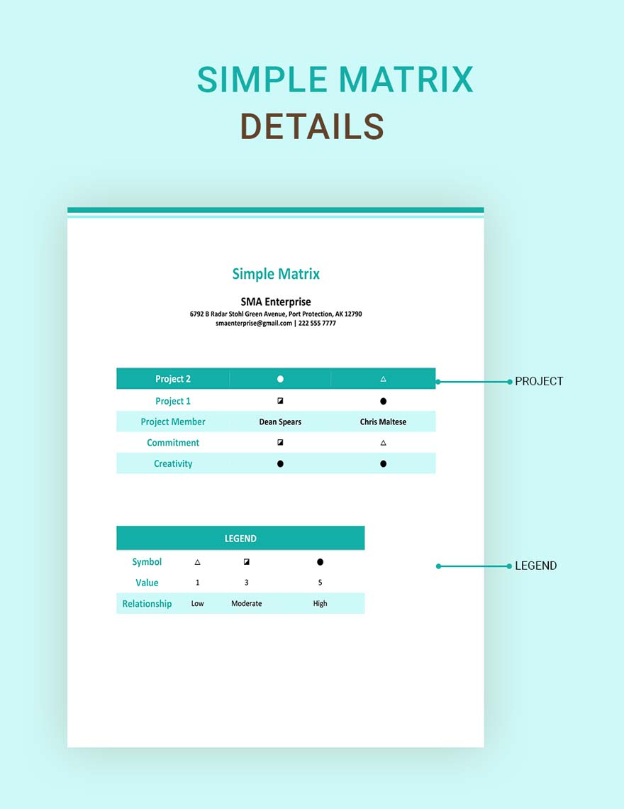 Simple Matrix Template