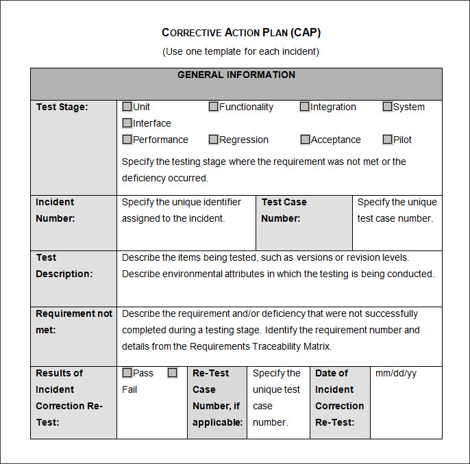 Printable Corrective Action Plan Template - Customize and Print