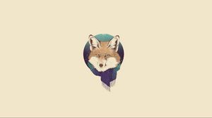 Preview wallpaper fox, minimalism, scarf, art