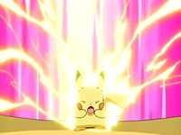 Pikachu usando rayo.