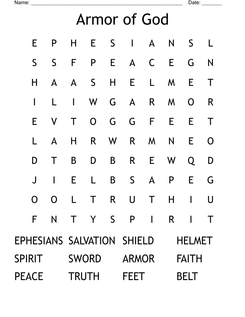 Armor of God Word Search - WordMint