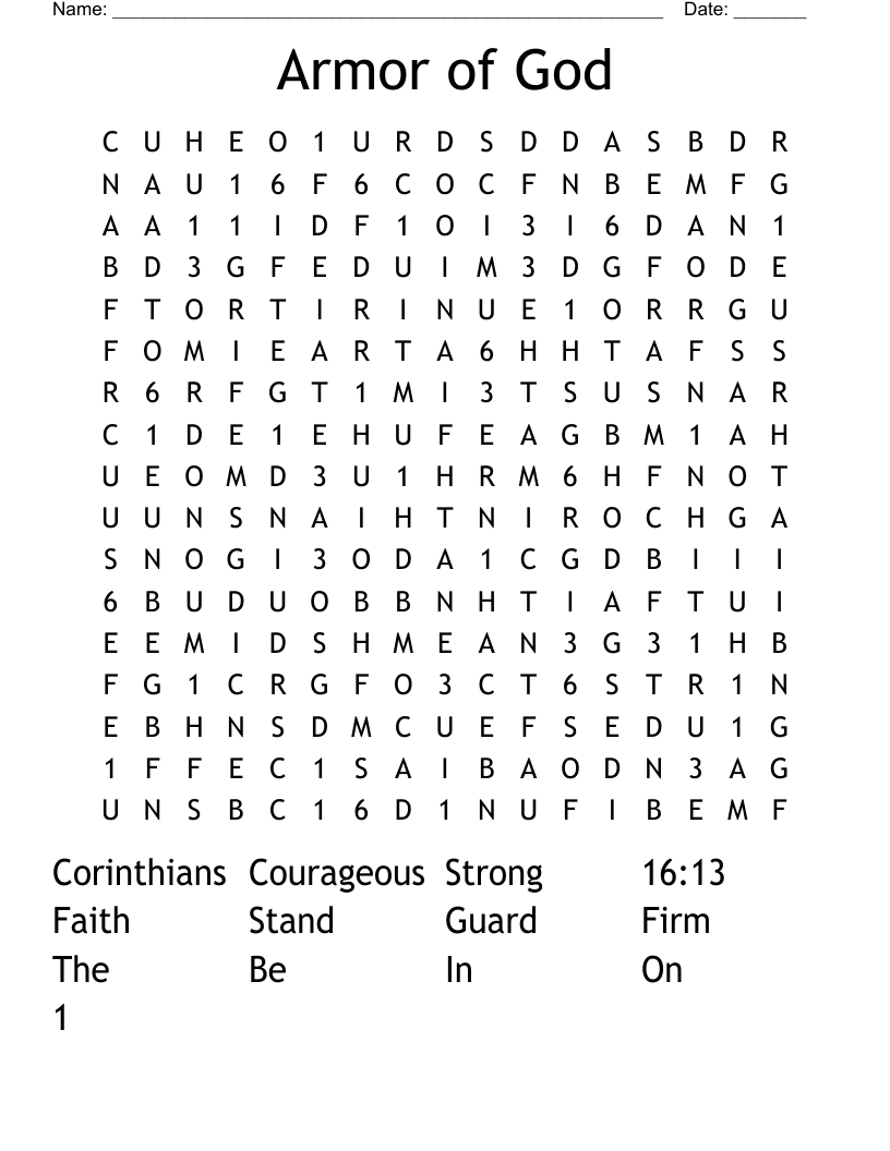 Armor of God Word Search - WordMint