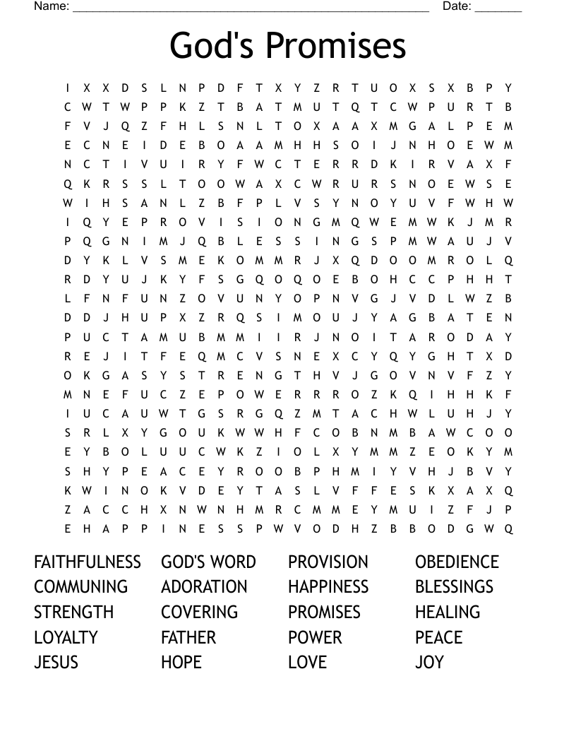 God's Promises Word Search - WordMint