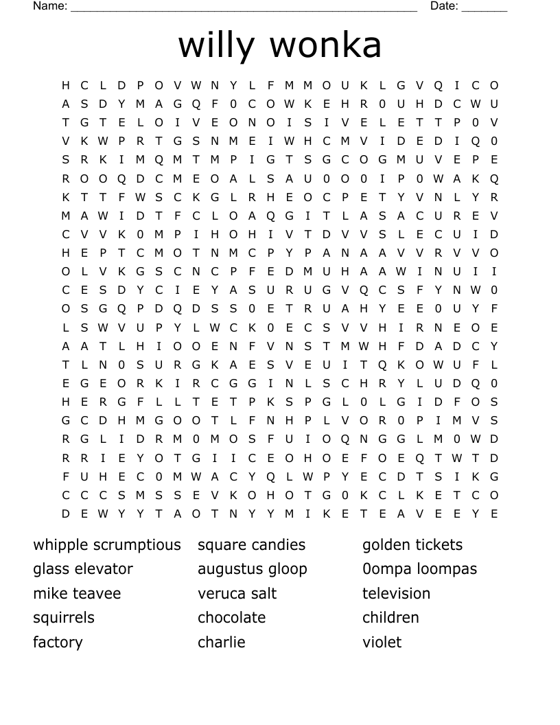 Printable Golden Ticket Willy Wonka Printable Word Searches | Porn Sex ...