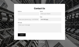 Contact Us Form With Image Background - Website Builder