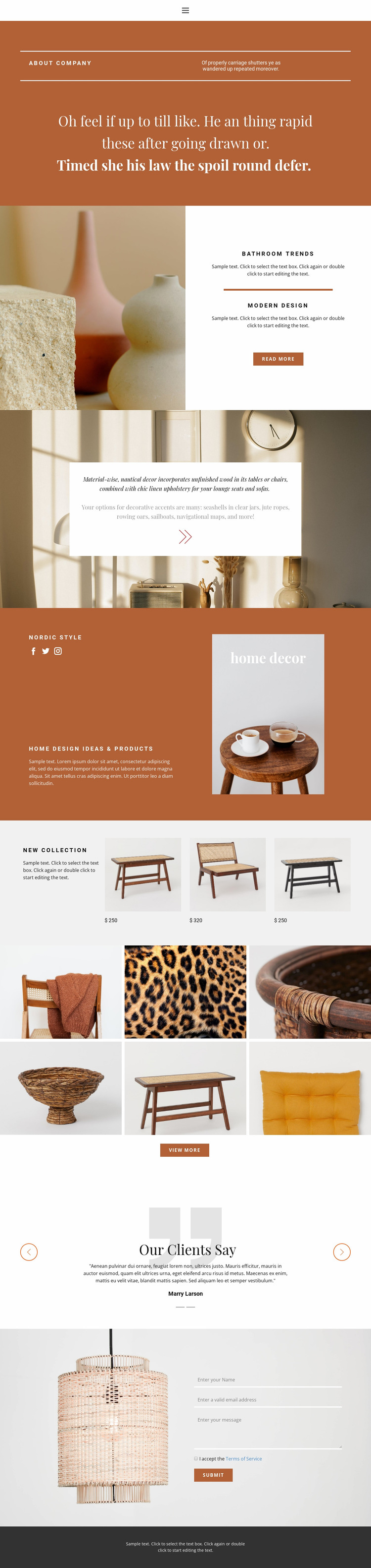 Interior solutions Website Mockup