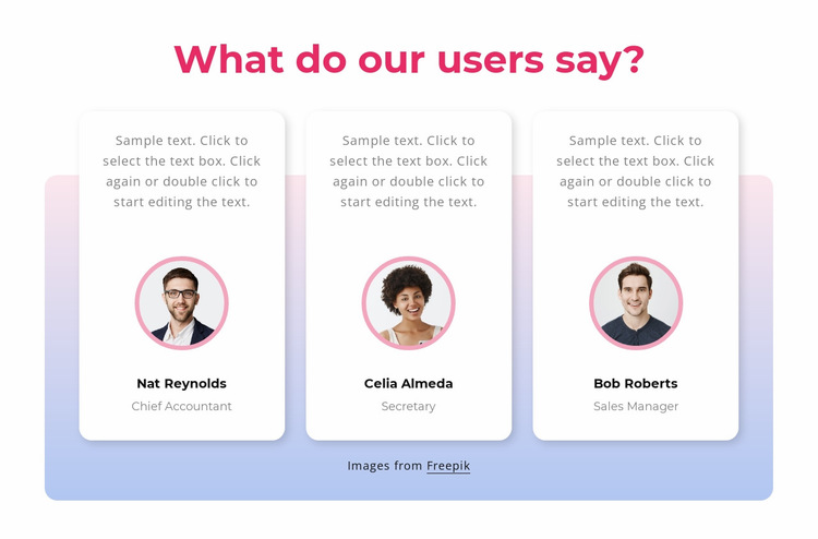 Customer testimonials with gradient Website Builder Templates