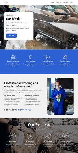 Car Wash Services In New York - Website Mockup Template