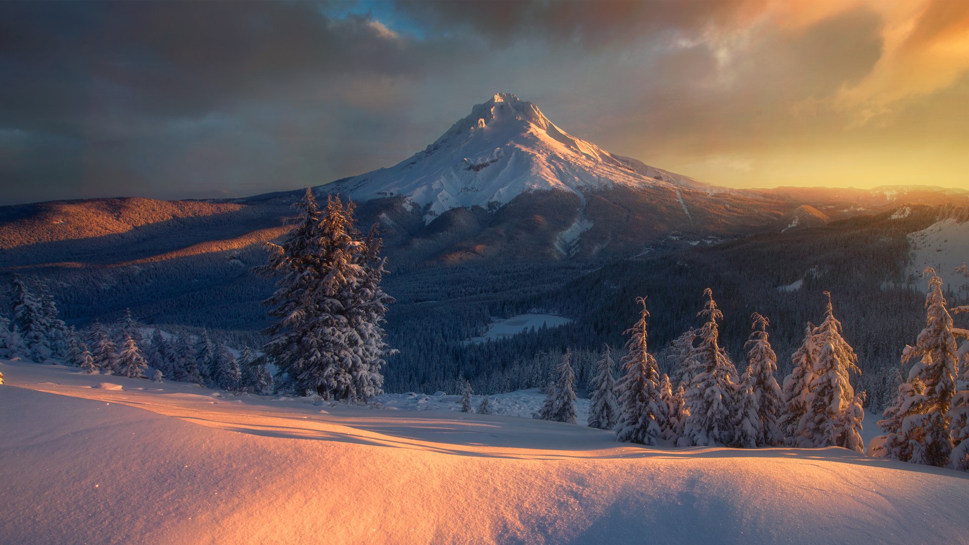 Download Mountain Snow Mount Hood Oregon 4k Ultra HD Wallpaper