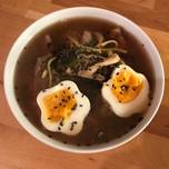 A picture of Beef ramen with ajitsuke tomago.