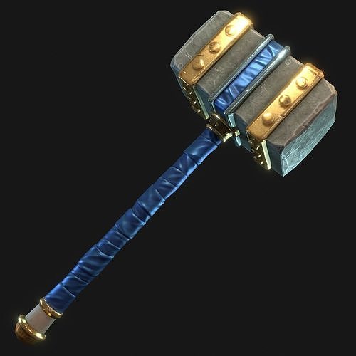 Stylized War Hammer - Game Ready Low-poly 3D model