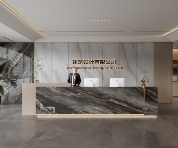 Modern Office Reception Desk-ID:729196071