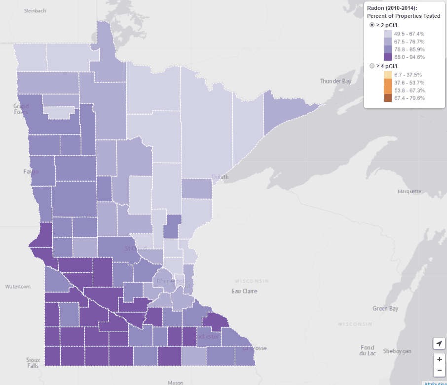 Radon Levels In Minnesota Map - United States Map