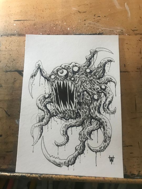 Cosmic Horror Devil Original Art - Original Horror Art By Wayne Tully ...