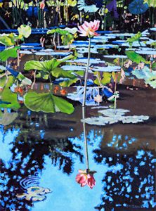 Lotus Reflections - Paintings by John Lautermilch