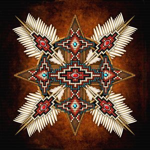 Native American Bead Cross Mandala