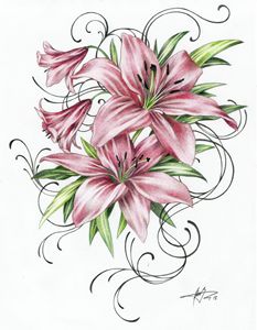 1503 - Red Lilies