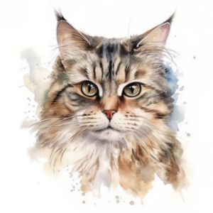 Foldex Cat Portrait Watercolor - Frank095