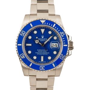 Rolex Submariner 116619 18k White Gold Smurf