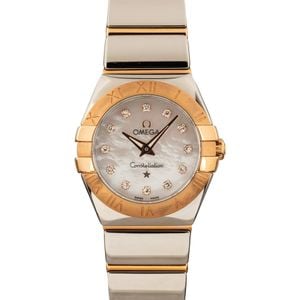 Ladies Omega Constellation Steel & 18k Red Gold