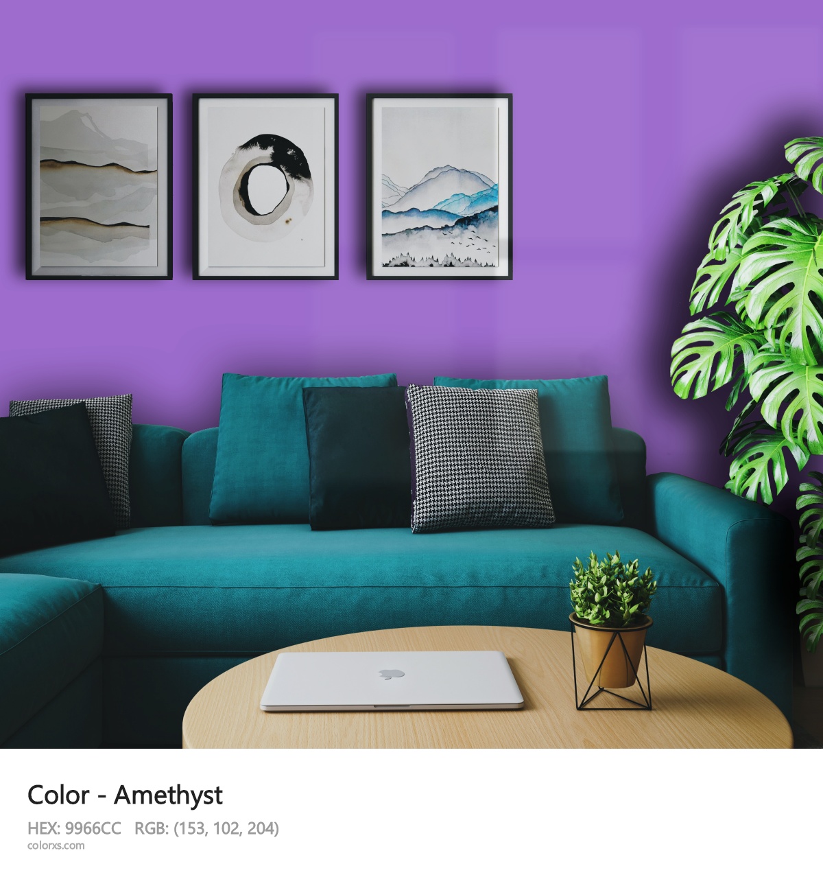 Amethyst Color cozy coffee corner interior